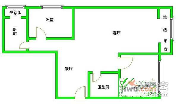 合力达映日荷花2室2厅1卫92㎡户型图