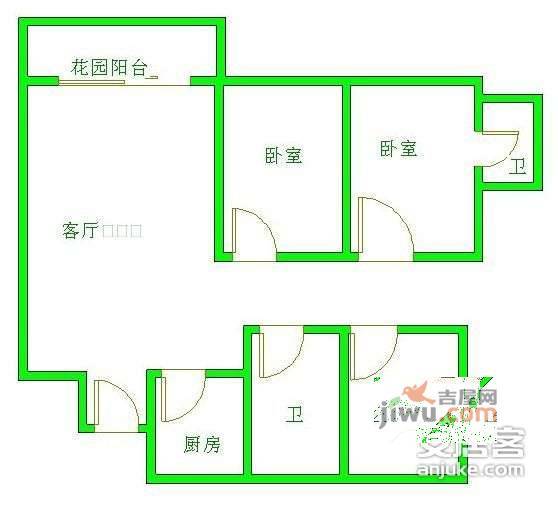 兴元华盛一期3室2厅1卫户型图