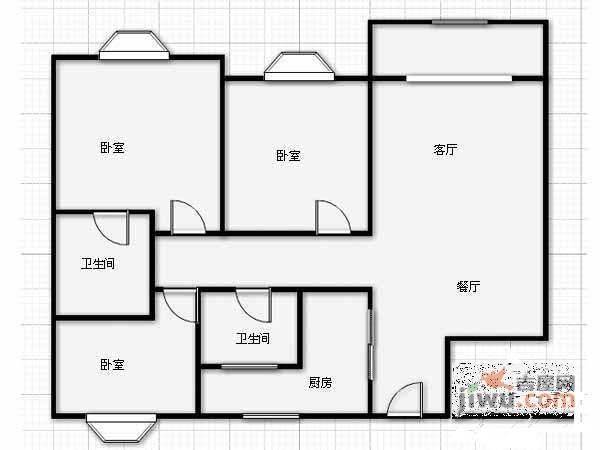 兴元华盛一期3室2厅2卫134㎡户型图