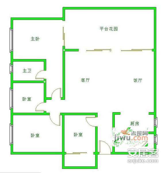 丽都花园4室3厅2卫191㎡户型图