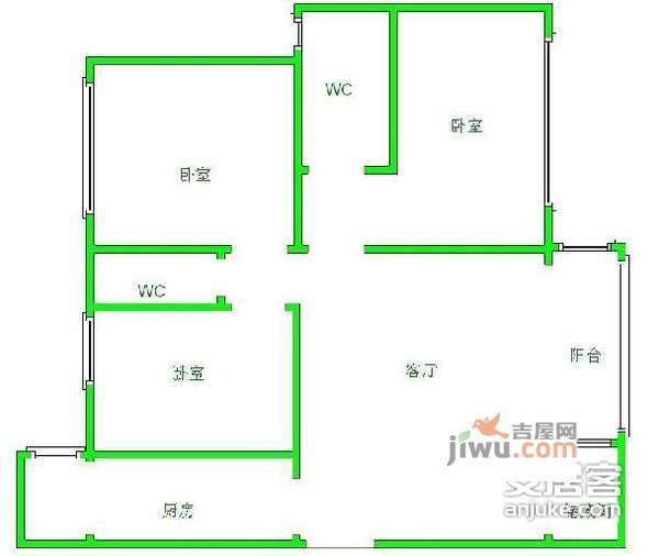 浅水半岛B区3室2厅2卫408㎡户型图