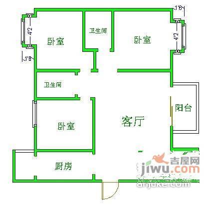 浅水半岛B区3室2厅2卫408㎡户型图