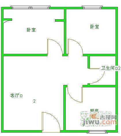 浅水半岛B区2室1厅1卫94㎡户型图