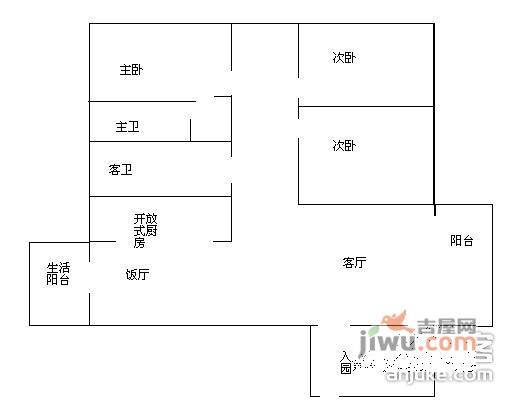 浅水半岛B区3室2厅2卫408㎡户型图