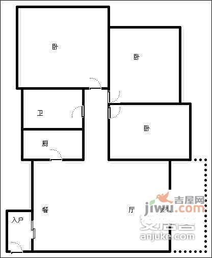 瑞升望江橡树林南院3室2厅1卫137㎡户型图