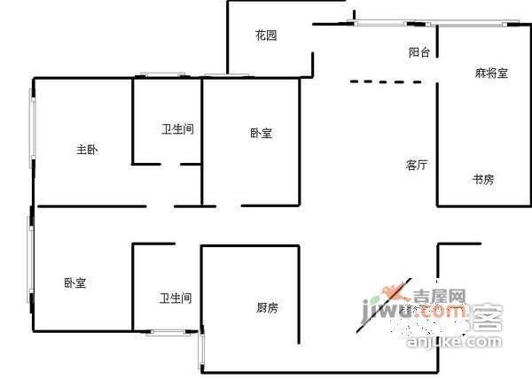 浅水半岛B区4室2厅2卫600㎡户型图