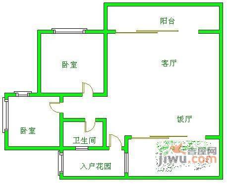 浅水半岛B区2室2厅1卫94㎡户型图