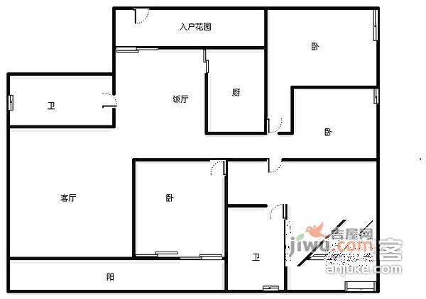 瑞升望江橡树林南院4室2厅2卫227㎡户型图