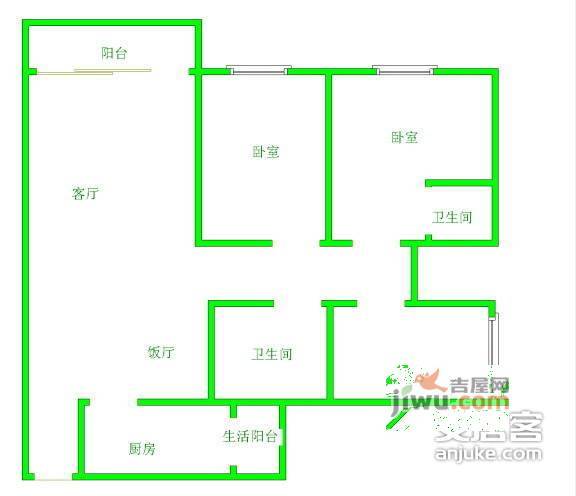 粼江峰阁3室2厅2卫170㎡户型图