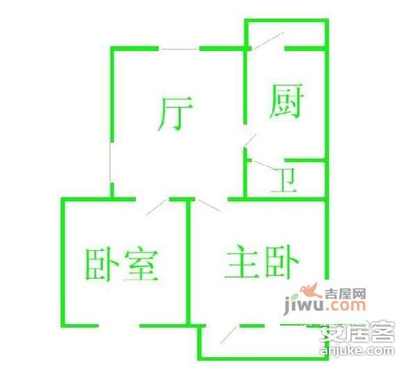 粼江峰阁2室2厅1卫138㎡户型图