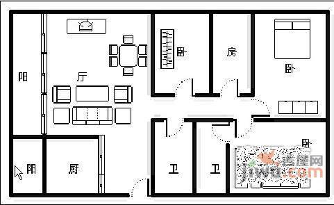 王府花园(高新)4室2厅2卫158㎡户型图