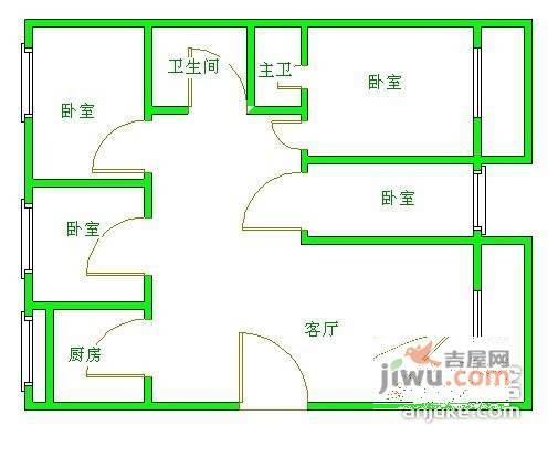 王府花园(高新)4室2厅2卫158㎡户型图