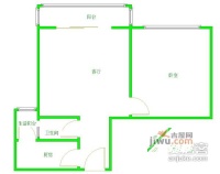 东林城市花园1室2厅1卫63㎡户型图