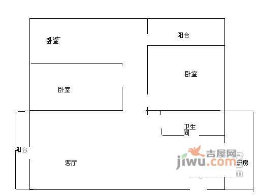 千居朝阳3室2厅1卫122㎡户型图