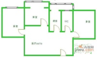 华侨城纯水岸三期2室2厅1卫88㎡户型图