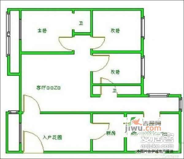 华侨城纯水岸三期3室2厅2卫174㎡户型图