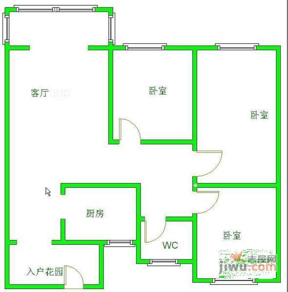 华宇锦城名都A区3室2厅1卫130㎡户型图