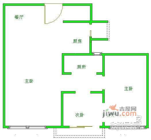 置信丽都花园城A区2室2厅1卫103㎡户型图