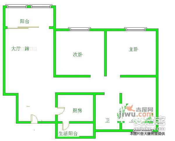 恒大城3室2厅1卫108㎡户型图