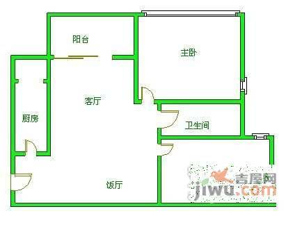 财富又一城2室2厅1卫86㎡户型图