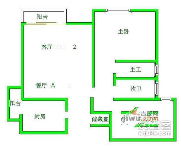 卓锦城1期2室1厅2卫103㎡户型图