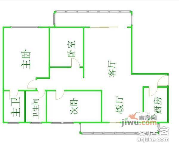 卓锦城1期3室2厅2卫160㎡户型图