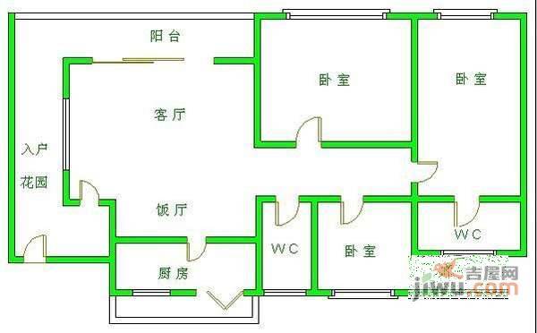 卓锦城1期3室2厅2卫160㎡户型图