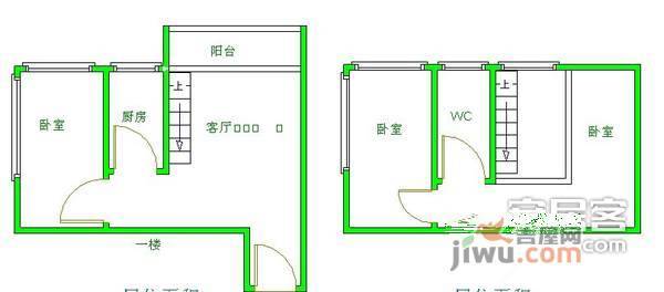 时代印象2室2厅1卫87㎡户型图