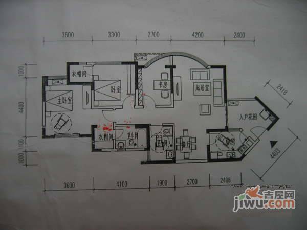 红枫岭3室2厅2卫134㎡户型图