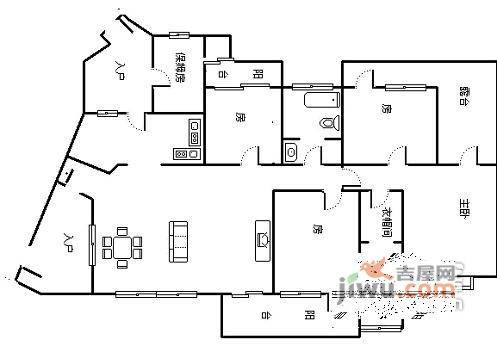 华润翡翠城4期5室3厅3卫268㎡户型图