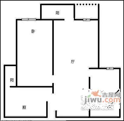 华润翡翠城4期2室1厅1卫96㎡户型图