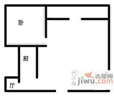 华润翡翠城4期1室1厅1卫51㎡户型图