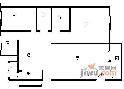 华润翡翠城4期3室1厅1卫89㎡户型图