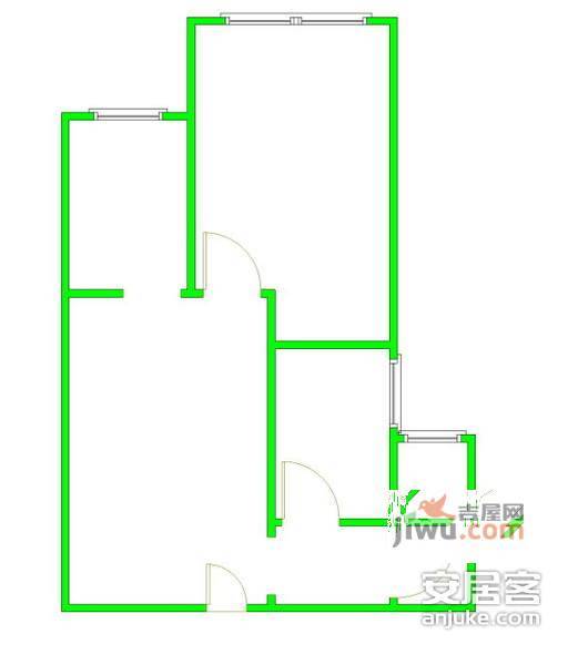 华润翡翠城4期1室1厅1卫51㎡户型图