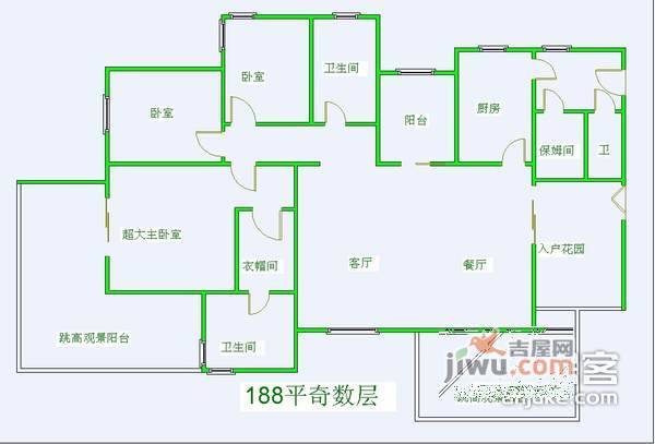 华润翡翠城4期3室2厅2卫161㎡户型图