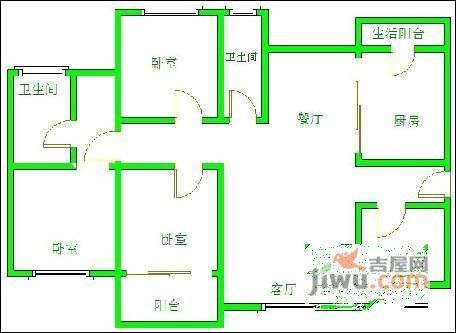 东苑小区4室2厅2卫154㎡户型图