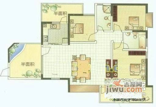 上锦颐园佳境3室2厅2卫141㎡户型图