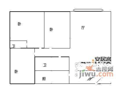 丽景华庭1期3室2厅2卫154㎡户型图