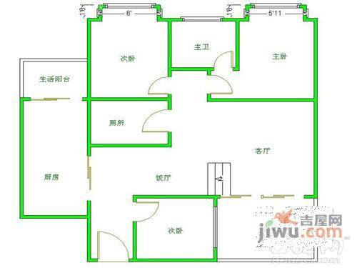 丽景华庭1期3室2厅2卫154㎡户型图