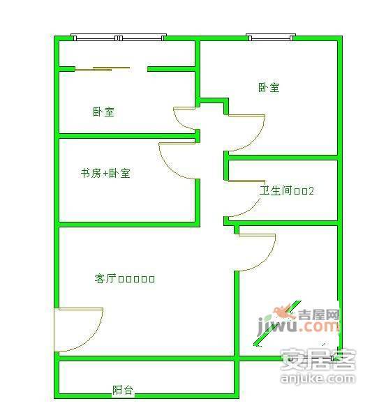 丽景华庭1期3室2厅1卫105㎡户型图