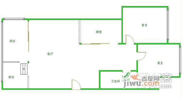 丽景华庭1期2室2厅1卫104㎡户型图