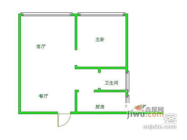 蜀都花园1室1厅1卫70㎡户型图