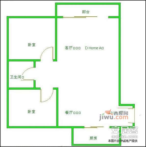 蜀都花园2室2厅1卫137㎡户型图