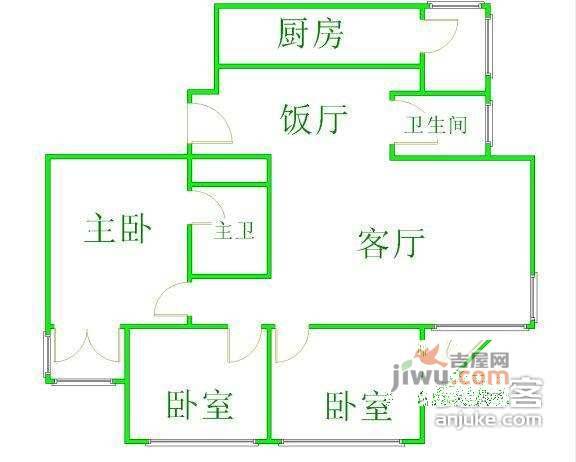 蜀都花园3室2厅2卫222㎡户型图