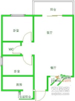 中华名园2室2厅1卫96㎡户型图
