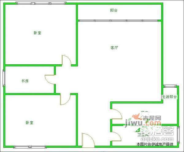 天鹅湖花园2室2厅1卫123㎡户型图