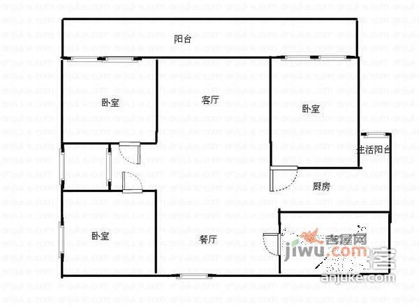 天鹅湖花园3室2厅1卫161㎡户型图