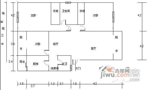 福泽花苑3室2厅2卫户型图