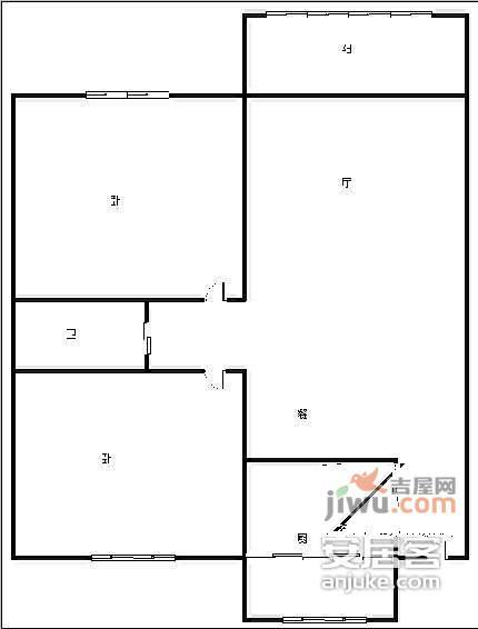 桃蹊路小区2室2厅1卫69㎡户型图