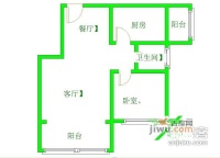 机车苑2室1厅1卫户型图